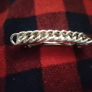 Curb link hair clip silver